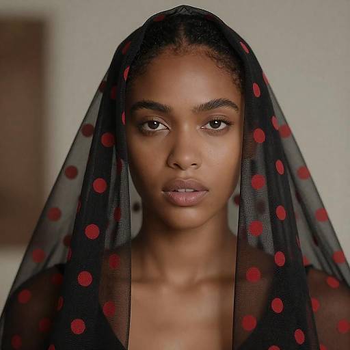 Portrait of Veiled Woman with Polka Dots