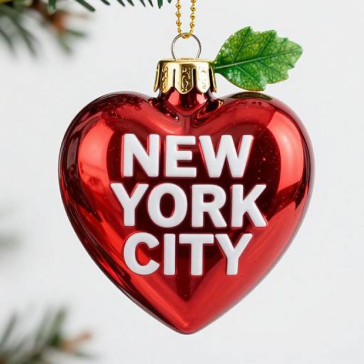 Shiny Red NYC Heart Ornament