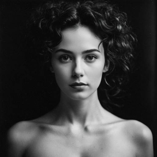 Portrait of Serene Woman with Curly Hair