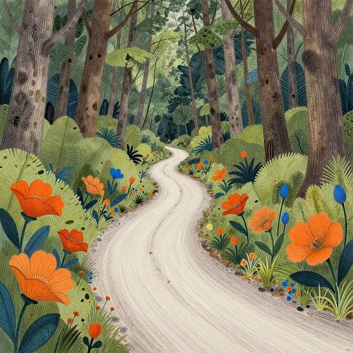 Whimsical Forest Path Illustration