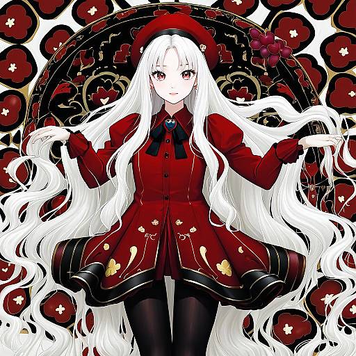 Illustration of Caren hortensia (amor caren), fate (series) in the style of Doushi tatsu to dekkai no