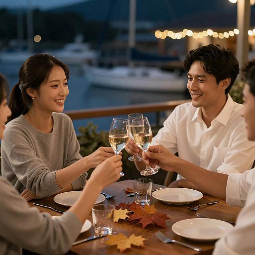 Warm Toast at Outdoor Marina Table