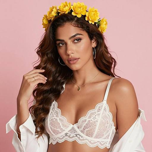 Stunning Woman in Floral Elegance