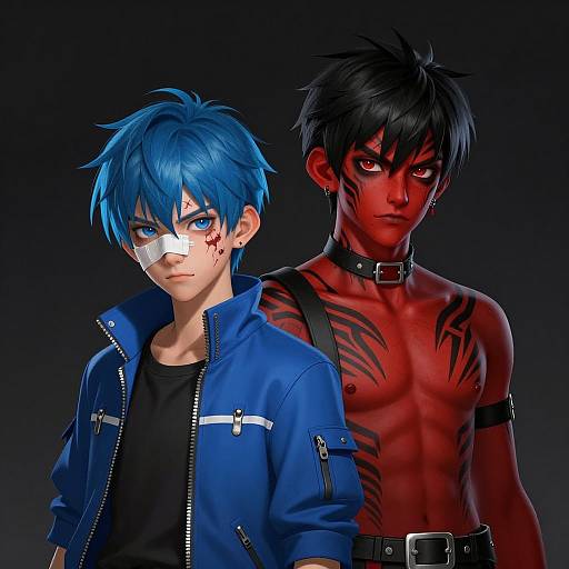 Fantasy Portrait of Two Stylized Boys