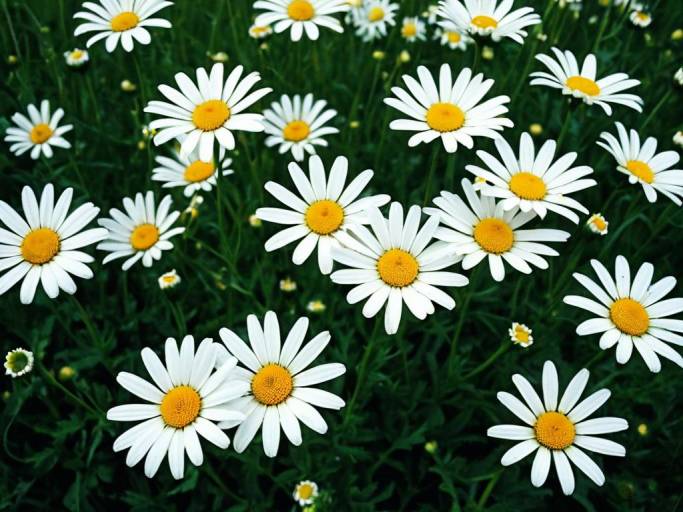 Vibrant Daisy Flower Field Wallpaper Design