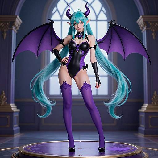 Digital Illustration of Female Demon Character