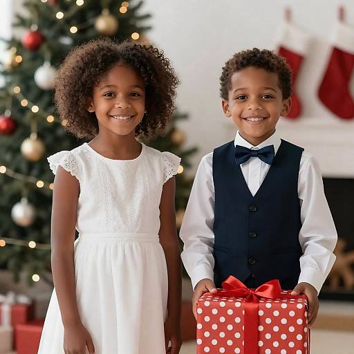 Joyful Christmas Portrait of Children