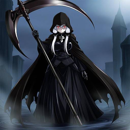 Illustration of Grim reaper, original in the style of Nishi koutarou