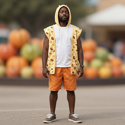 Dark-Skinned Male in Taco Costume