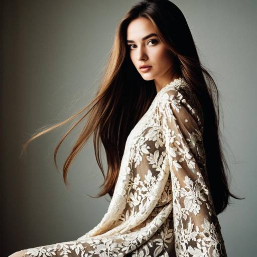 Glamorous Portrait of Woman in Ivory Lace