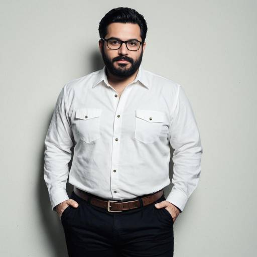 Confident man in white shirt and glasses