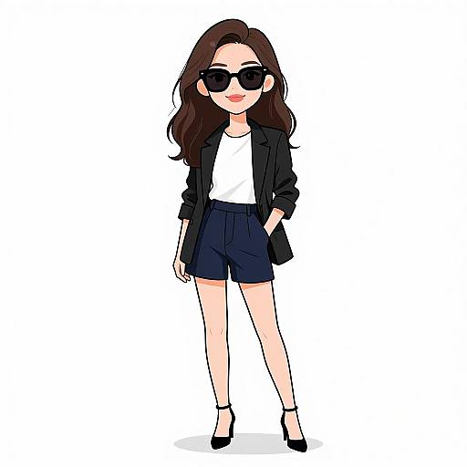 Stylish Smiling Woman in Casual Outfit