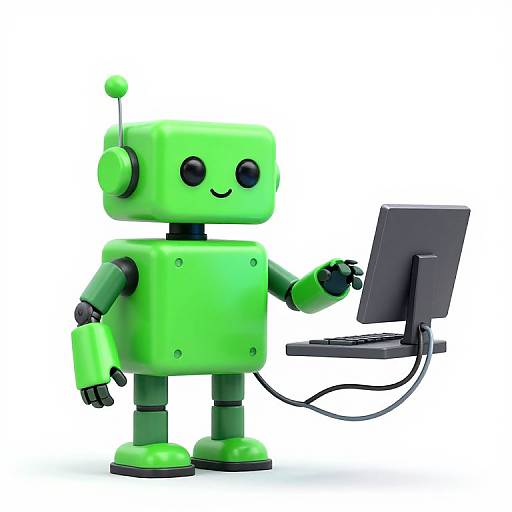 Cartoon Robot with Electric Wires