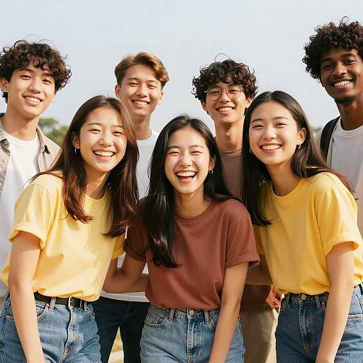 Joyful Diverse Young Adults Outdoor Gathering