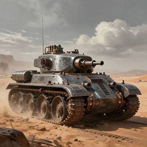 Futuristic Dieselpunk Armored Tank