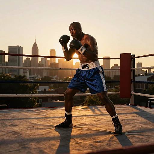 Fierce Boxing Training at Sunset
