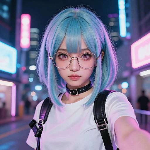 Futuristic Anime Girl Selfie