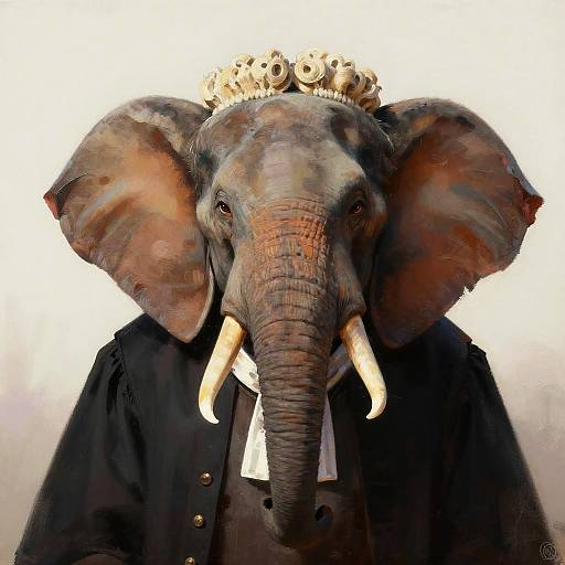 Elephant Judge with Judicial Wig