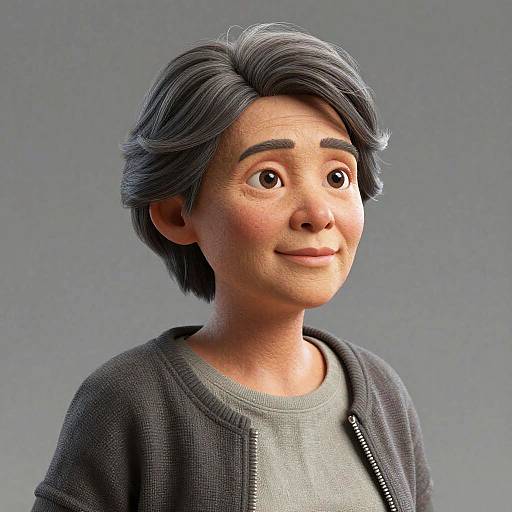 Realistic 3D Elderly Woman Model