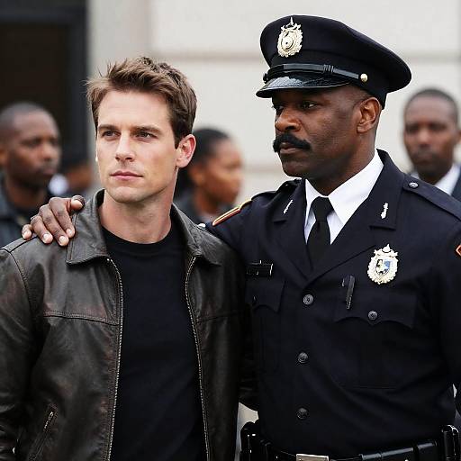 Police Officer Comforting Man