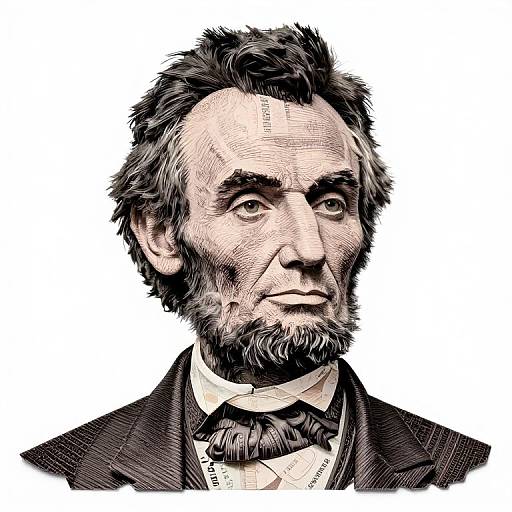 Abraham Lincoln Portrait from Five Dollar Bills