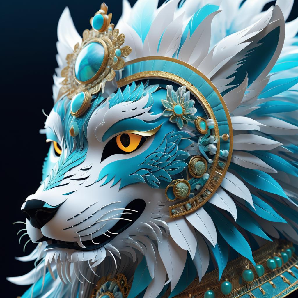 Regal Wolf in Mythical Attire