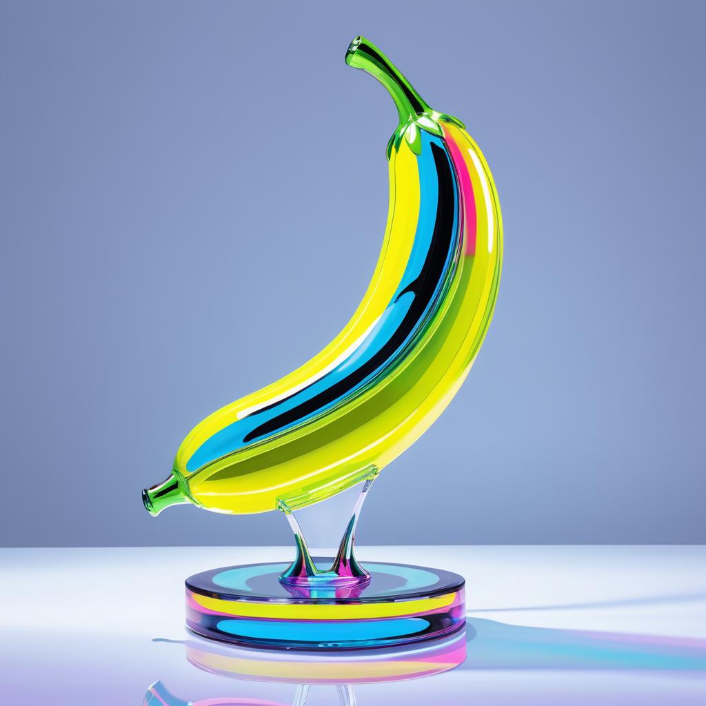 Vibrant Pop Art Glass Banana Sculpture