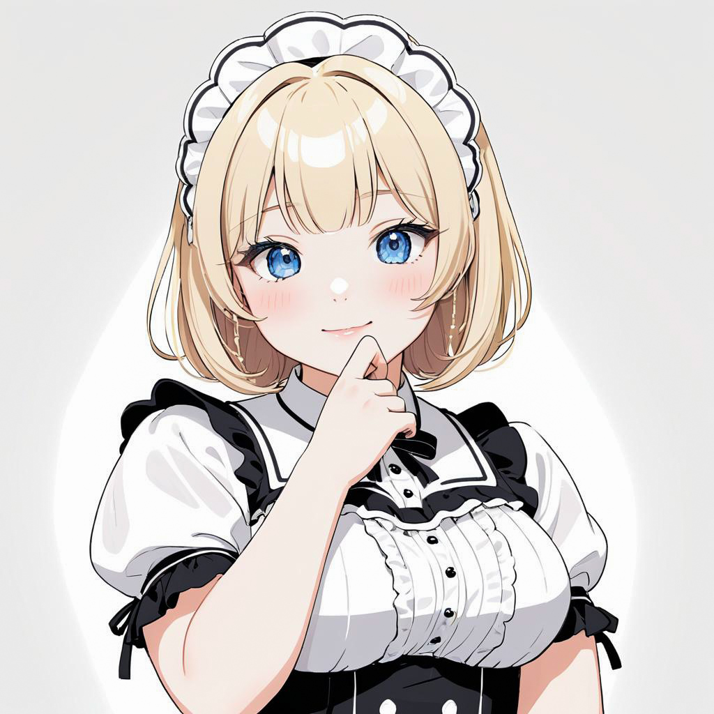 Charming Maid Cafe Worker Illustration