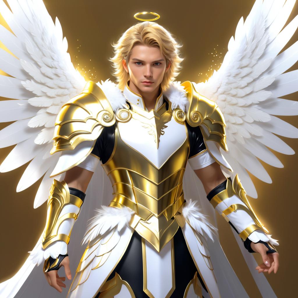 Realistic Male Angel Portrait in Armor