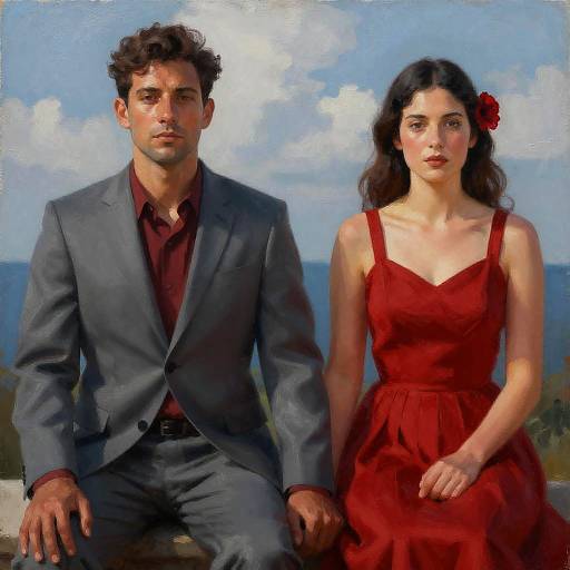 Romantic Portrait of a Couple Holding Hands