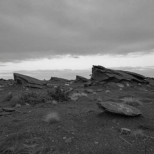 Monochrome Tundra Landscape at Dawn