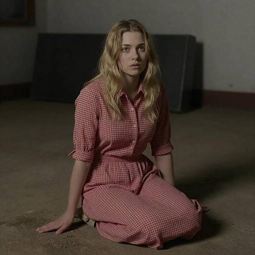 Introspective Woman in Industrial Setting