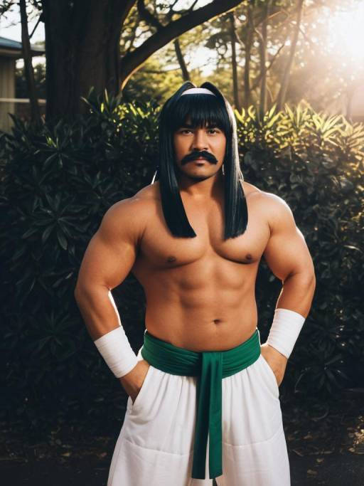 Man Cosplaying as Sabu from Kunio-kun
