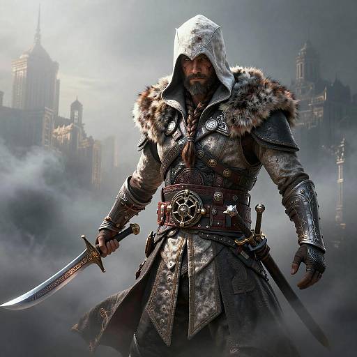 Weathered Hooded Assassin Cosplay Portrait