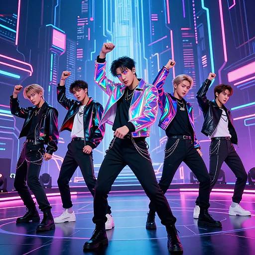 Futuristic Kpop AI Boy Group Performance