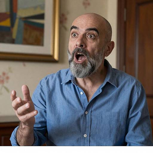 Expressive Middle-Aged Man in Abstract Setting