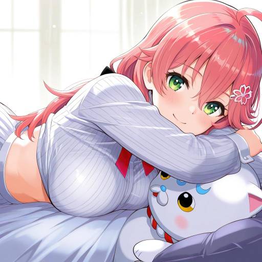 Illustration of 35p (sakura miko), hololive in the style of Tetsujin momoko