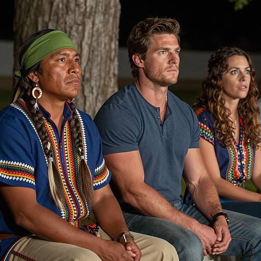 Nighttime Gathering of Diverse Friends