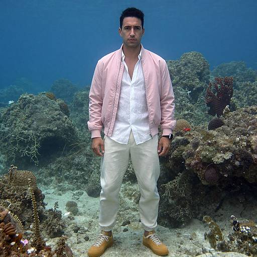 Man in Pastel Outfit Underwater Canyons