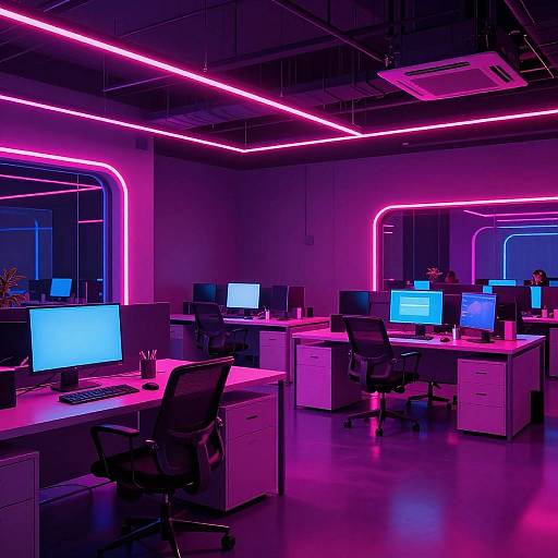 Neonpunk Vibrant Ultramodern Office Design