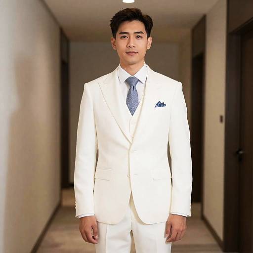 Man in White Groom Suit