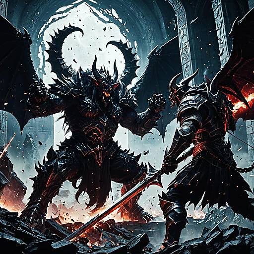 Epic Battle in Shattered Citadel Wallpaper