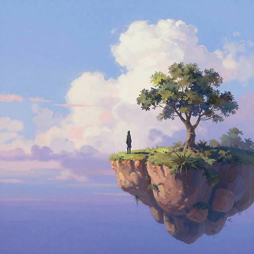 Silent Wanderer on Floating Isle