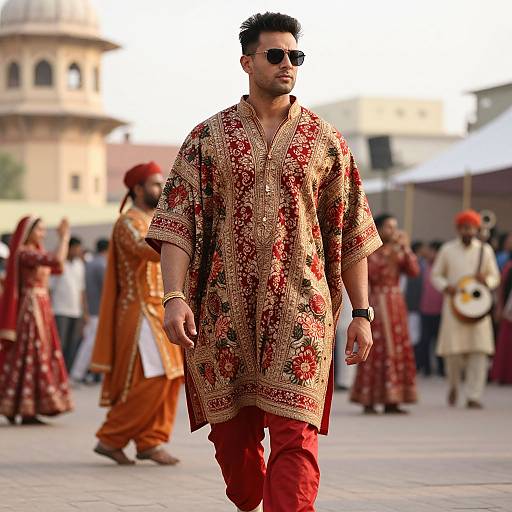 Stylish Indian Poncho at Udaipur Festival