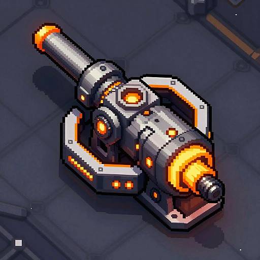 Futuristic 2D Autocannon Turret Sprite