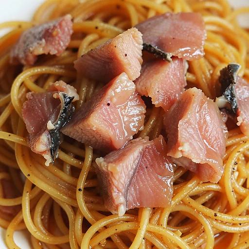 High-Contrast Noodles with Fish