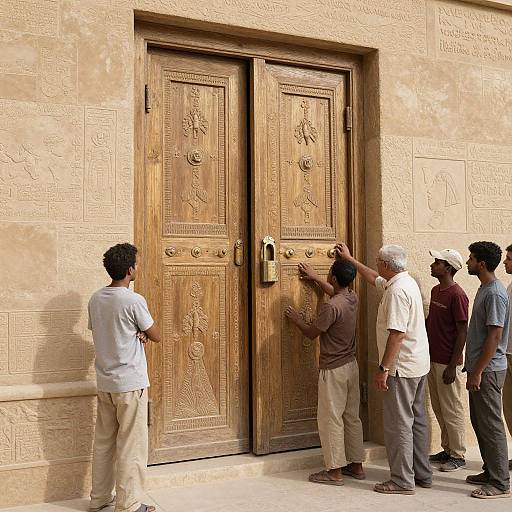 Ancient Egypt First Lock Door Scene