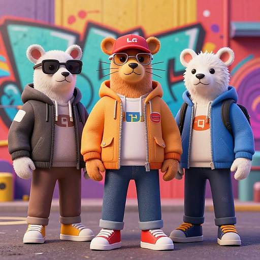 3D Anthropomorphic Urban Street Characters