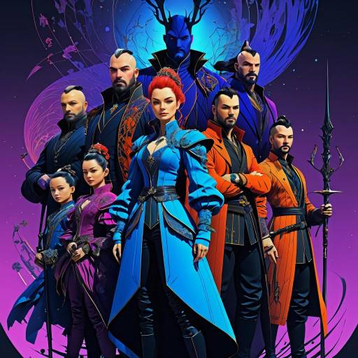 Futuristic Fantasy Warriors Group Portrait