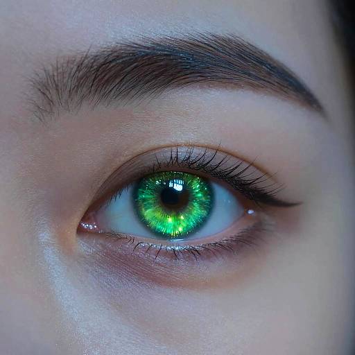 Vivid Green Cyberpunk Eyes Close-up